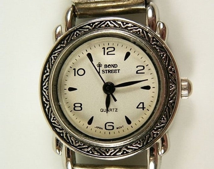 Storewide 25% Off SALE Lovely Vintage Ladies Bond Street Southwestern style quartz watch with unique bracelet band