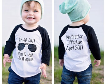I'm so cute mom & dad did it again, Promoted To Big Brother shirt, pregnancy announcement shirt, soon to be big brother shirt