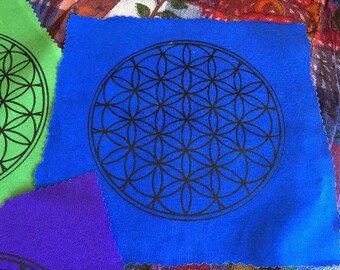 Flower of Life, Grid, Crystal Grid, Grid Cloth, Creations by Greenman, Greenman Organics,Flower Life Grid, 9x9 Blue Grid Cloth,Chakra Grid