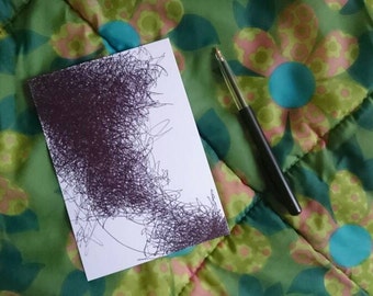 Cartolina | fatto a mano, zen, regalo, carta, disegno, arte, penna e inchiostro disegno, almeno