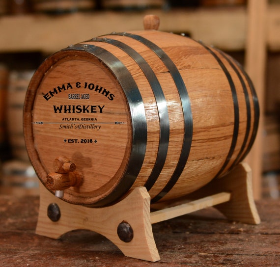 Personalized Whiskey Oak Barrel 1-15L, Engraved Wood Gift Barrel