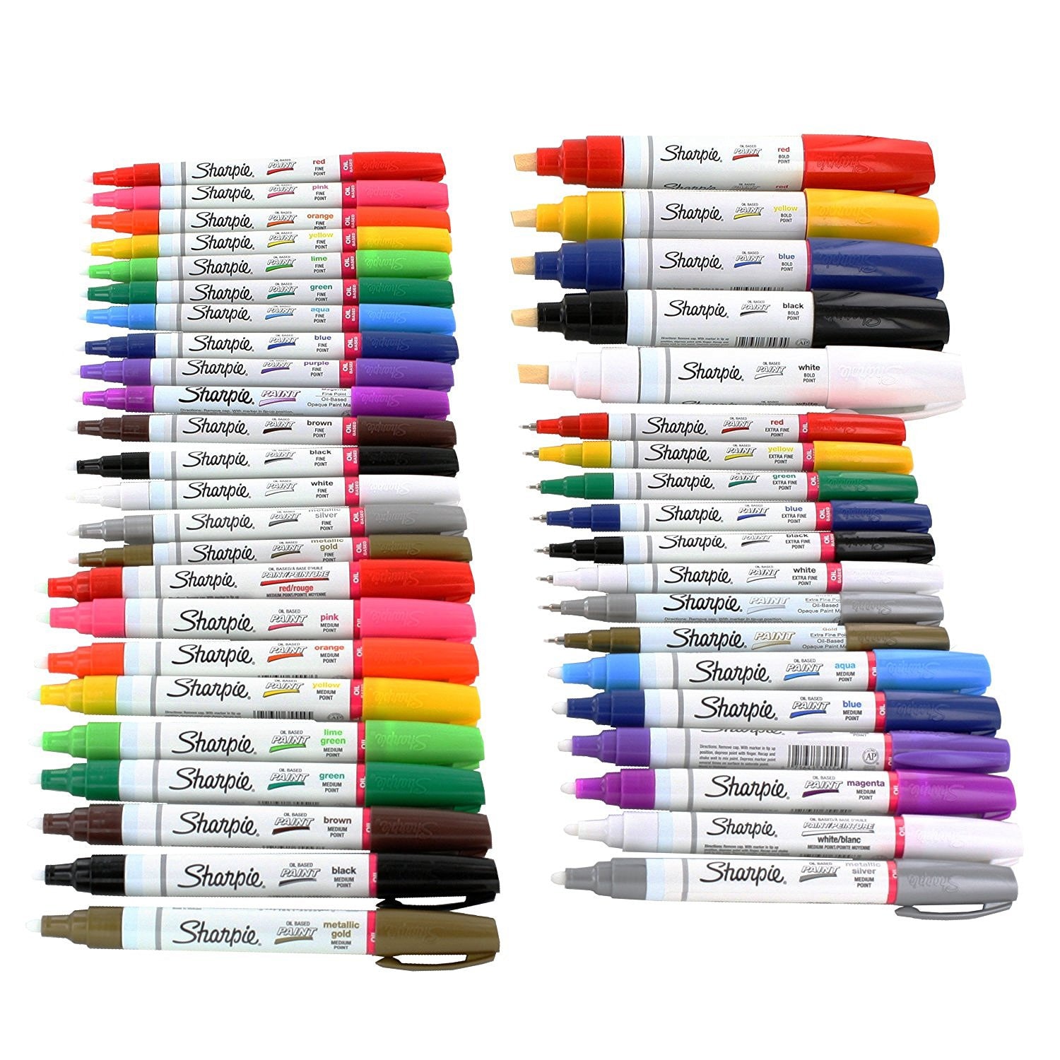 43 Sharpie Paint Marker Color Set; Oil Based Sharpie Markers, Paint Pens; Bold/Chisel, Medium