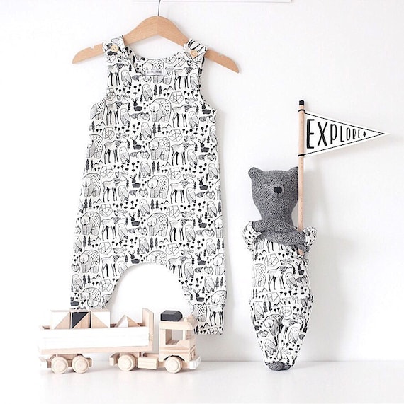 Correspondant jouet ours et bébé coton bio Combi-short en imprimé animaux nordique