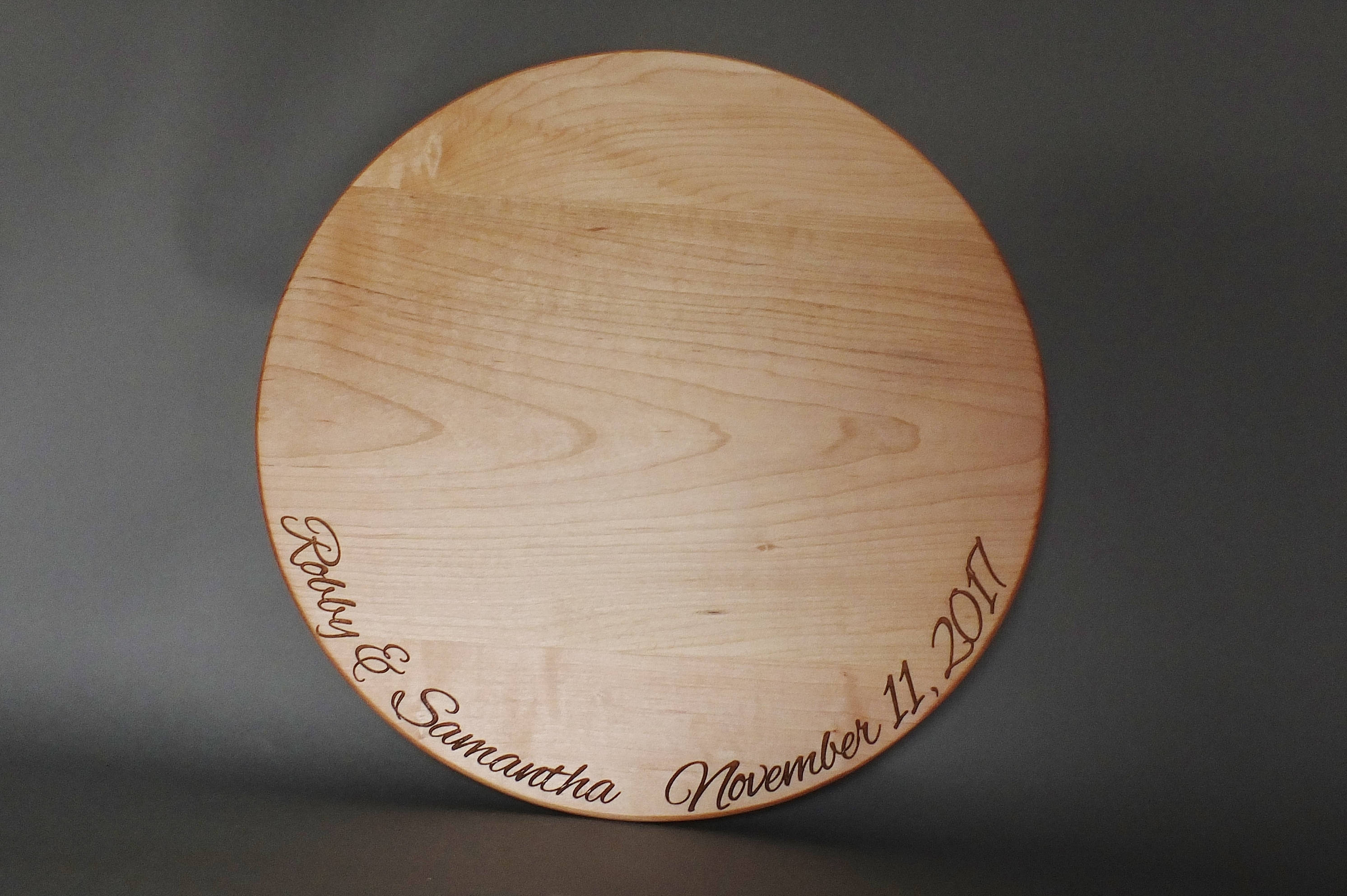 Personalized Wood Cake Stand or Cutting Board Engraved with