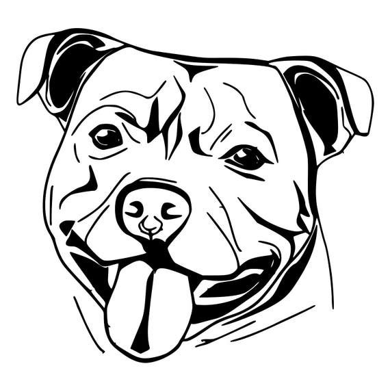 Staffy Face Die-Cut Decal Car Window Wall Bumper Phone Laptop