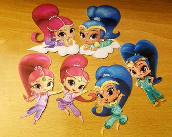 Shimmer and Shine Candy Apple Toppers Cupcake Toppers Centerpiece Cut Outs B-Day Party Nick Jr. Genies Min order of 6 PLEASE READ LISTING