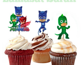 PJ masks cupcake toppers