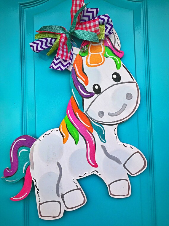 Unicorn Door Hanger Unicorn Decorations Unicorn Decor