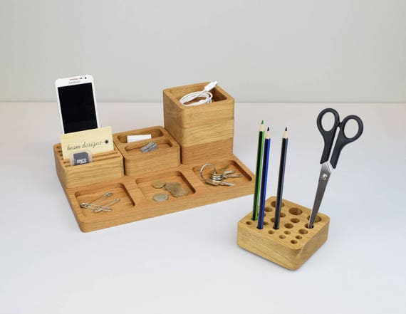 Wooden Desk Tidy Oak Desk Organiser Stacking Office Desk 2567