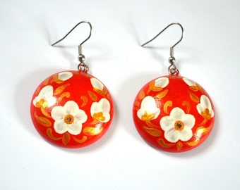 gift|for|wife gift women gift ideas bridesmaid earrings red earrings flowers Jewelry red wedding gift|for|sister gift|for|girlfriend gift