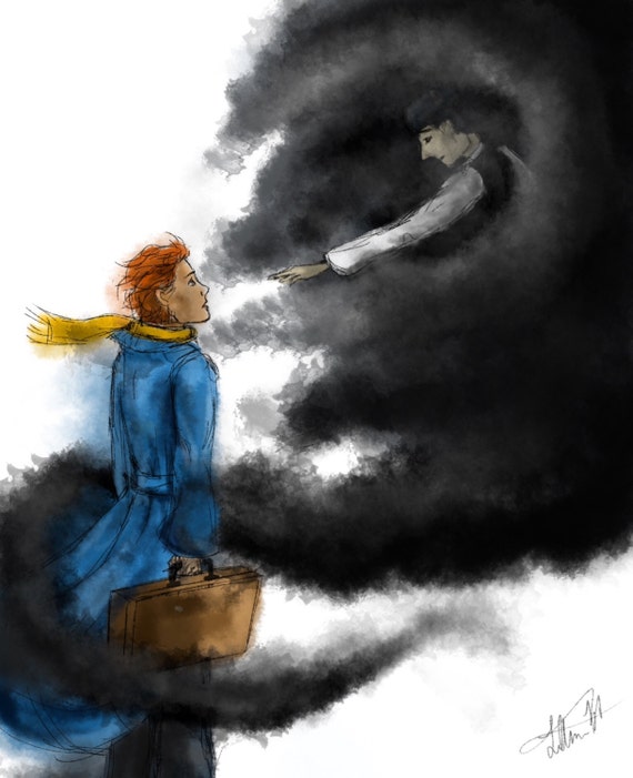 Items similar to Obscurus Credence Barebone & Newt Scamander Giclee