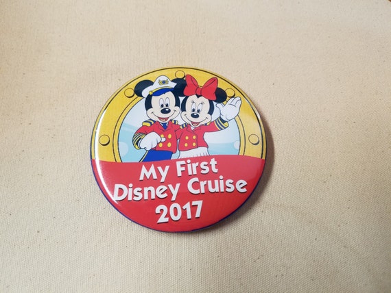 Disney Cruise Line Inspired 3" Buttons My First Disney Cruise 2017 Fish Extender Gift FE Pin Back Buttons FE