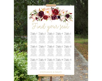Wedding Seating Chart, Wedding Seating Plan, Printable Wedding Seating Chart, wedding seating chart, engagement seating chart, seating sign