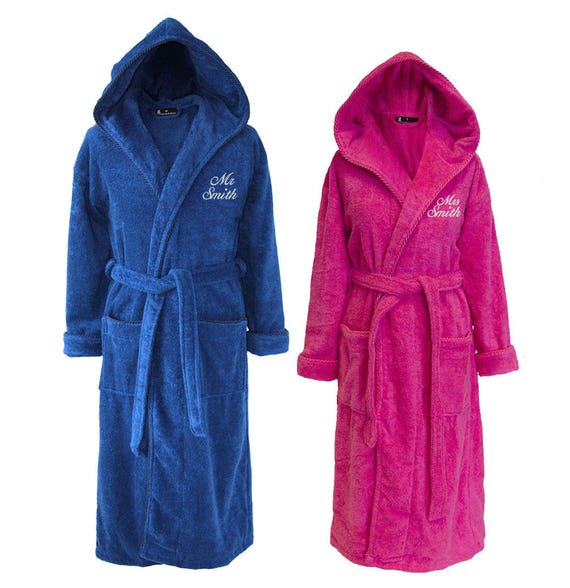 Personalised Set of Mr & Mrs Towelling Dressing Gowns Mr and