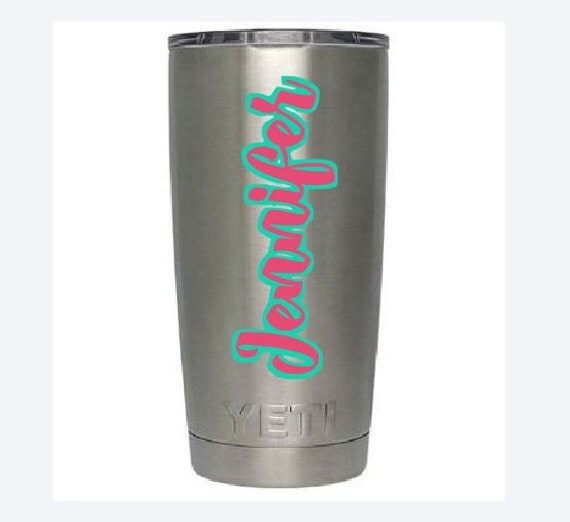 Personalized Name Yeti Cup Decal Name Shadow Vinyl