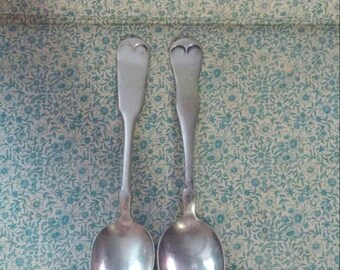 Antique 1800s Spoons, Silver Plate, J Russell & Co