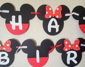 Mickey and Minnie Birthday Banner, Mickey and Minnie Banner, Mickey and Minnie Party, Mickey Minnie Birthday, Minnie Mickey Sign, Backdrop