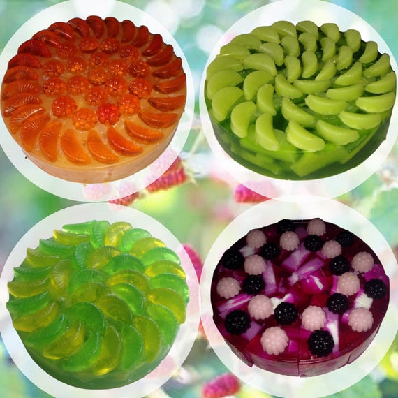 Summer Selections, Artfully-designed Fruity Scented Soap Cakes, Glycerin Soap, Handmade Gift Soap, Specialty Soap, Elegant Housewarming Gift