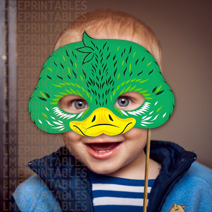 Duck Green Mask Printable Easter Duckling Bird Animal Masks