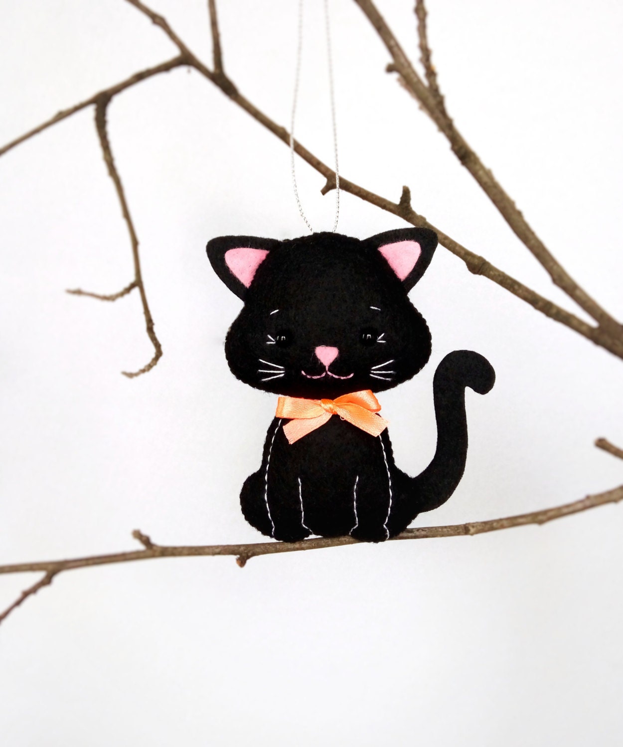 Halloween Ornament Cute Black Cat Spooky Animal Decorations