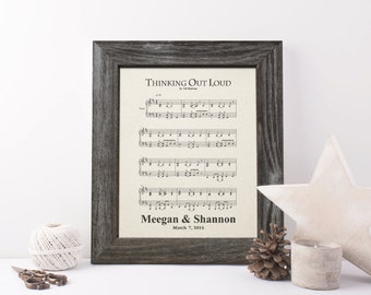 First dance song, 2nd anniversary gift for men, cotton wedding anniversary gift for her, 2 years together, music notes sheet - CA0114