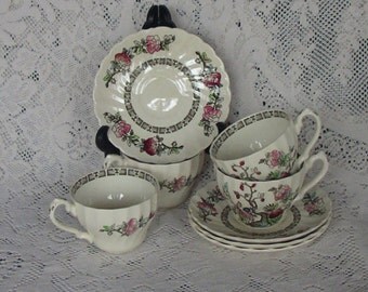 Myott Staffordshire Cups Saucers Indian Tree