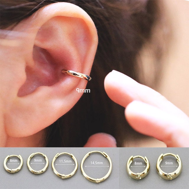 14K gold cartilage hoop earring/Earring/Cartilage hoop/Helix