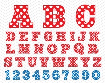 Sports Alphabet Polka dot Letters Numbers SVG PNG DXF eps, baseball college Font, Vinyl Decal Cut File Cricut Design Silhouette studio
