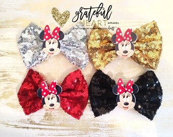 Minnie Mouse bow, Minnie Mouse clip, Minnie Mouse hair clip, Minnie Mouse, Minnie Mouse birthday, Minnie Mouse party, Minnie Mouse bow