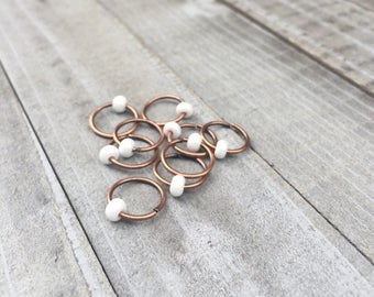 Boho wedding hair jewelry wedding braid accessories copper white pearl hair rings unique bridesmaid gifts for friend hipster wedding jewelry