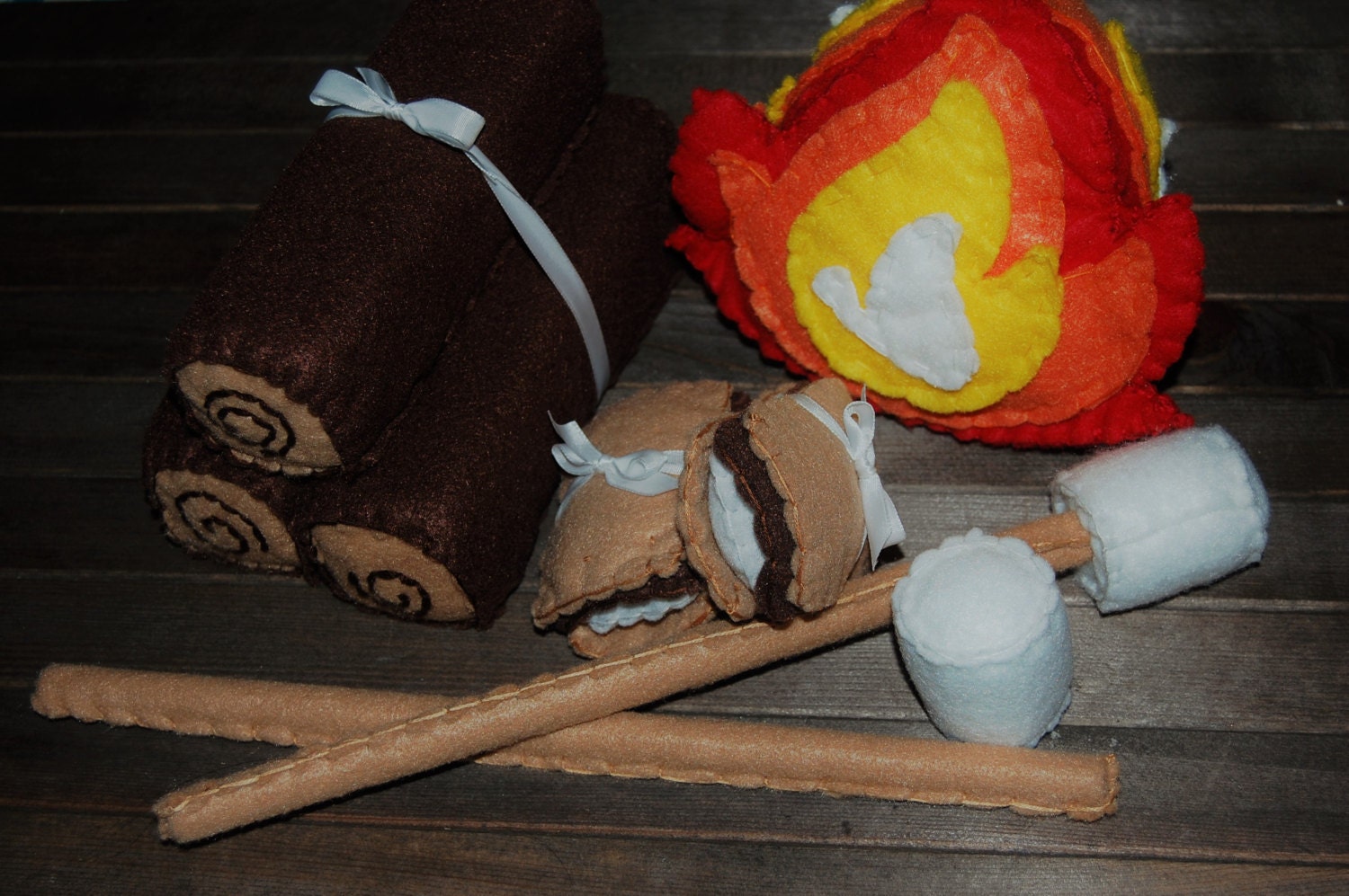 Felt Campfire Play Set Camping Toy Felt Food Set