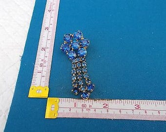 Vintage Art Deco Blue Diamanté Shooting Star Brooch