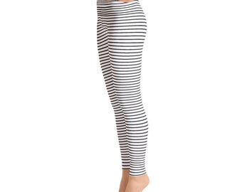 horizontal striped workout leggings