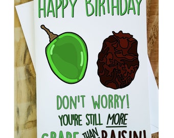 Funny Birthday Card, Best Friend Birthday Card, 50th Birthday Card, Birthday Card for her, Funny greetings cards, Over The Hill, cheeky card