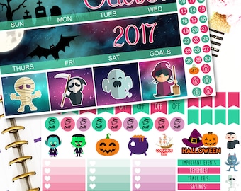MK01 LIMITED EDITION! | Spooky Electrofunk | Monthly Planner Kit | Erin Condren Stickers | Halloween Stickers | Happy Planner Stickers