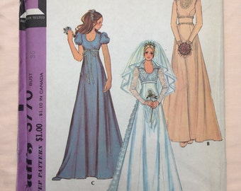 Vintage 70 S Dress Pattern Empire Dress Pattern Etsy