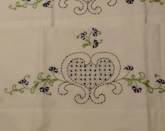 Hand Embroidered Pillow Case Pair - C1104
