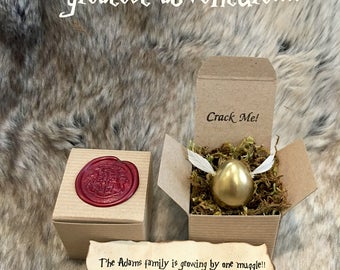 Harry Potter Invitation -Golden Snitch Egg - Birthday - Shower - Save The Date - Pregnancy Announcement - Crack Me
