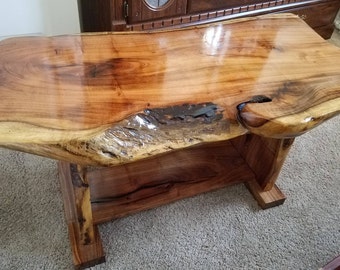 Live edge coffee table, mesquite, coffee table, wood, hand made, living room table, furniture, table, live edge, FREE SHIPPING