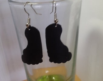 Upcycling upcycling bicycle tube "Footstep B" earrings