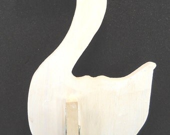 Unfinished Wood Swan Shaped Note Holder