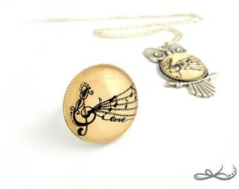 Sheet music ring - Sheet Music Jewelry - Musical Notes Ring - Treble clef Ring - Music Ring - Gift for Musician - Music singer ring