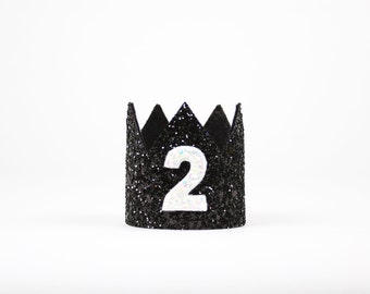 Dog Birthday Hat | Pet Birthday Crown of Glitter | Dog Lover Gift | Dog Clothes | Pet Puppy Cat Kitten Pig Birthday Party Hat | Black