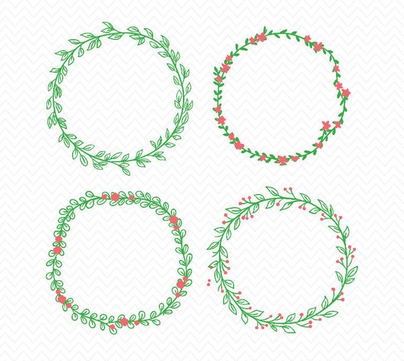 Download Hand Drawn Laurel Wreath SVG, Floral Wreath for Silhouette ...
