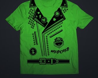 Leather Jacket Screen Printed Tee (Green)