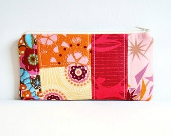 Patchwork Zipper Pouch, Cosmetic Case, Makeup Bag, Women and Teens, Anna Maria Horner, Innocent Crush