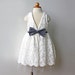 Venise Lace Dress for Toddler and Girl, ivory and charcoal, Flower Girl, 1st Communion, Special Occasion