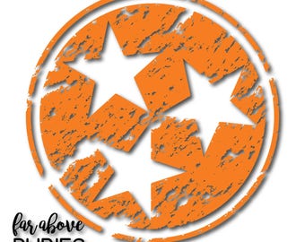 Distressed State of Tennessee Tri-Star SVG, EPS, DXF, png, jpg digital cut files for Silhouette Cricut Tn Rocky Top Grungy See Warning Below
