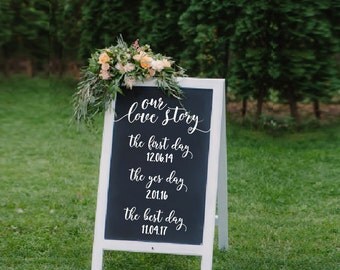 Personalized Our Love Story Vinyl Decal, Wedding Sign Decals, Personalized Wedding, Our Love Story with Dates, Wedding Decals, Vinyl Decals