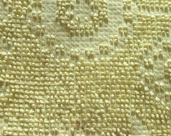 Chenille Cutter Bedspread Pieces, Yellow Chenille, Cotton Chenille Fabric, Geometric and Floral Design, 3 Pieces are Available